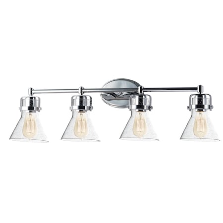 Maxim Lighting Seafarer 4-Light Bath Vanity With Bulbs, Polished Chrome 26114CDPC/BUL
